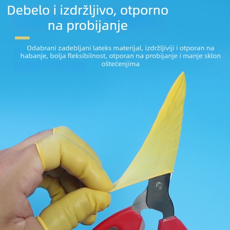 Debeli bež jednokratni industrijski zaštitnici prstiju, antistatčni, bez prašine, lateks