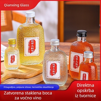 Prilagođene prozirne staklene boce za voćno vino s motivom ledenjaka – za DIY pića i doziranje sokova, prazne boce za alkohol