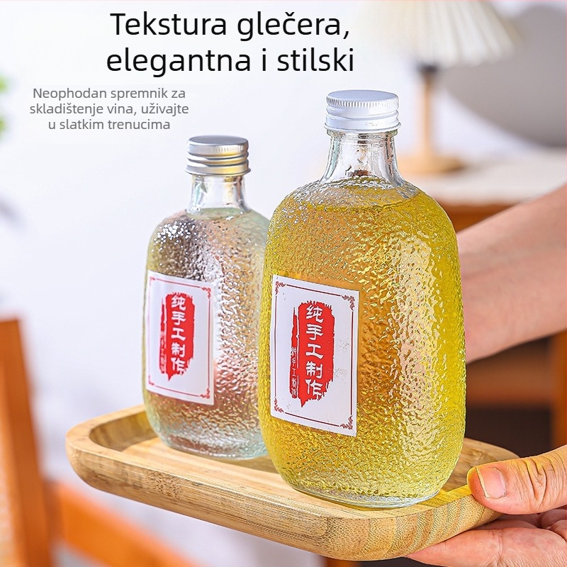 Prilagođene prozirne staklene boce za voćno vino s motivom ledenjaka – za DIY pića i doziranje sokova, prazne boce za alkohol