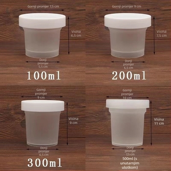 Debela čašica za sladoled s poklopcem, zatvoren plastični spremnik za deserte i mousse, pogodan za hladnjak
