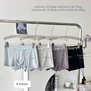 Ljetne vrhunske prozračne mrežaste muške bokserice, Ice Silk materijal, 4 komada