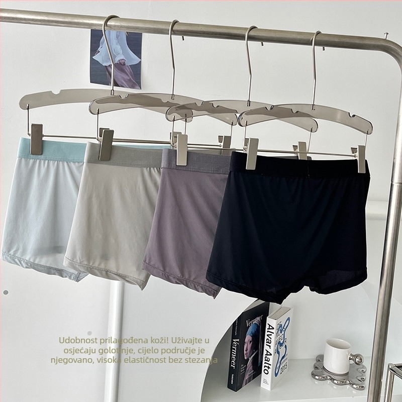 Ljetne vrhunske prozračne mrežaste muške bokserice, Ice Silk materijal, 4 komada