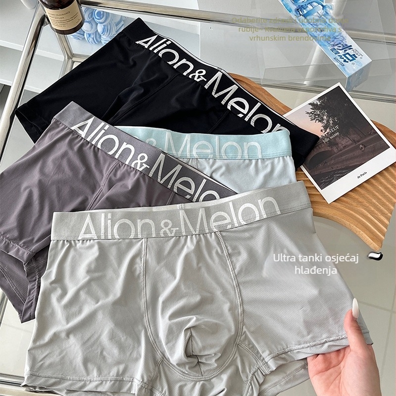 Ljetne vrhunske prozračne mrežaste muške bokserice, Ice Silk materijal, 4 komada