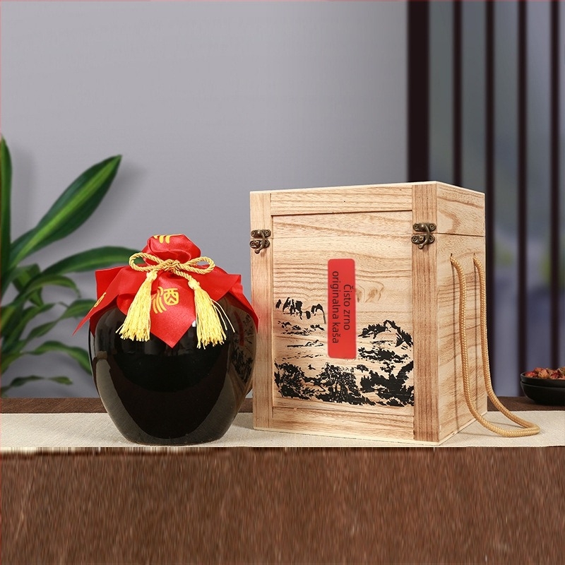 Baijiu drvena poklon kutija za bocu, 2,5 kg, prilagodljivo drveno pakiranje
