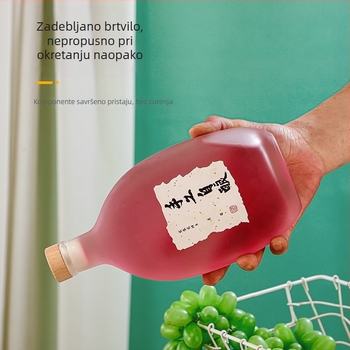 Prozirna mat staklena boca za domaće voćno vino, mala boca, mogućnost tiskanja logotipa