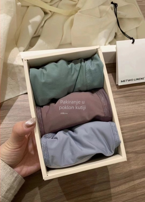 Muške bokserice s prozračnom mrežom, hlađenje Ice Silk, udobne, s srednjim podizanjem struka, plus veličina