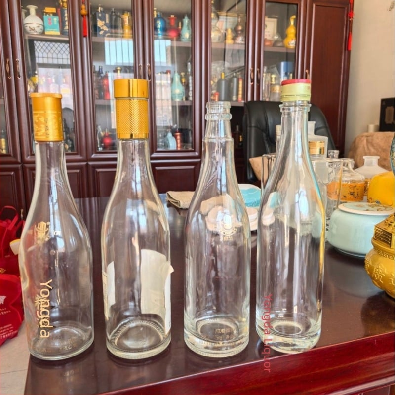 Prozirna staklena boca za liker, čista, 500 ml, pakiranje 0,5 kg, za kućnu pripremu i doziranje likera
