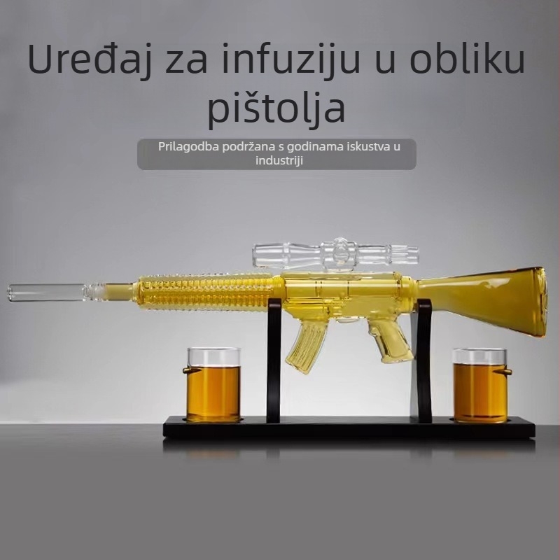 Dekanter za whiskey u obliku pištolja, borosilikatno staklo, kapacitet 750 ml