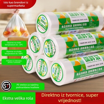 Debeli vrećice za očuvanje svježine hrane u hladnjaku, vreće s ravnim otvorom za povrće, plastične vrećice za hranu