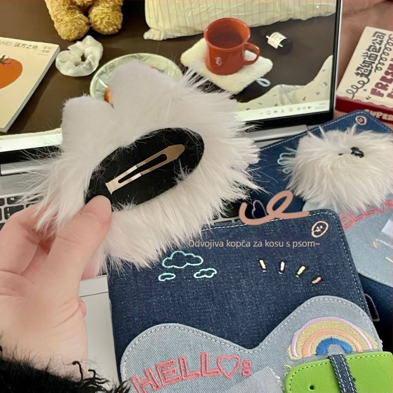 A5 plišano štene u denimu, foto-album za kartice sa 4 džepa, rastavljive stranice, za Instax Mini fotografije, DIY fotoalbum.
