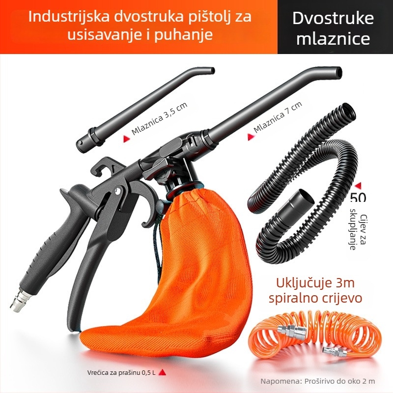 Pneumatska pištolj za puhanje i usisavanje prašine za šivaće strojeve