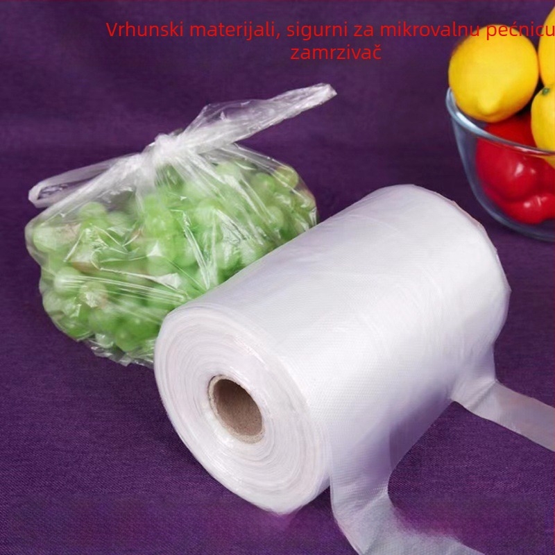 PE vrećice za hranu za očuvanje svježine, ručni držač u stilu prsluka, debele, sigurno zatvorene, mikrovalna sigurnost