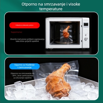 Najlon vaku vrećica s reljefnom mrežastom teksturom, za kućnu upotrebu, brtvljenje i čuvanje kuhane hrane