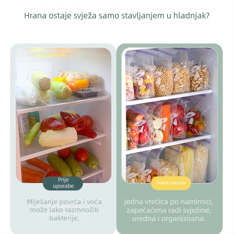 Camellia vrećice za hranu sa zatvaračem, debeli plast, skladištenje u zamrzivaču i hladnjaku, višefunkcionalno