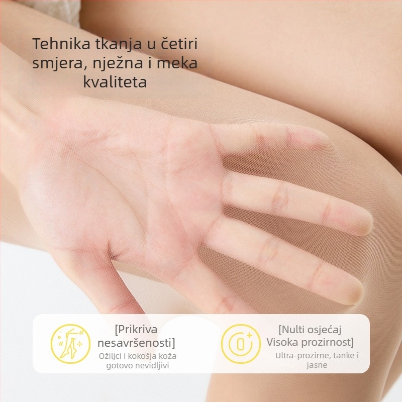 Seksi bešivne crne pantyhose za žene, prozirni vrhovi prstiju, jedinstveni jednodijelni dizajn, zavodljiv izgled nogu