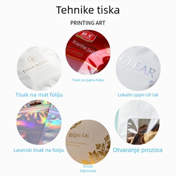 Torbe za hranu sa samostojećim i zatvaračem, aluminij-folija kompozitne vrećice s zatvaračem, za grickalice i suhe namirnice, prilagođene plastične vrećice za hranu