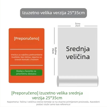 PE debeli vaku vrećice za hranu, s perforacijom za lako otvaranje, prehrambena kvaliteta, prikladne za mikrovalnu pećnicu