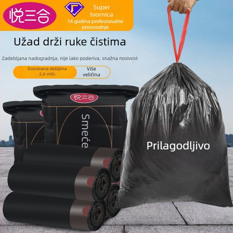 Torbe za smeće sa šnalom, kućna upotreba, jače, automatsko zatvaranje, kuhinjske vrećice od HDPE