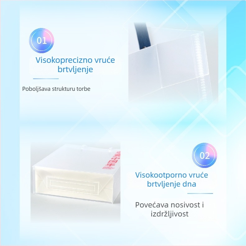 PP matna prozirna tote torba, kozmetička torba, torba za darove, PVC pakiranje, prilagodljiva