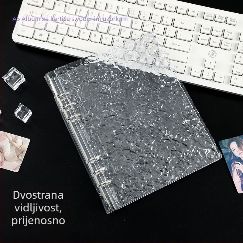 A5 album kartica s vodnim valovima, prozirni plastični album, šest rupa, četiri ćelije za kartice My Little Pony