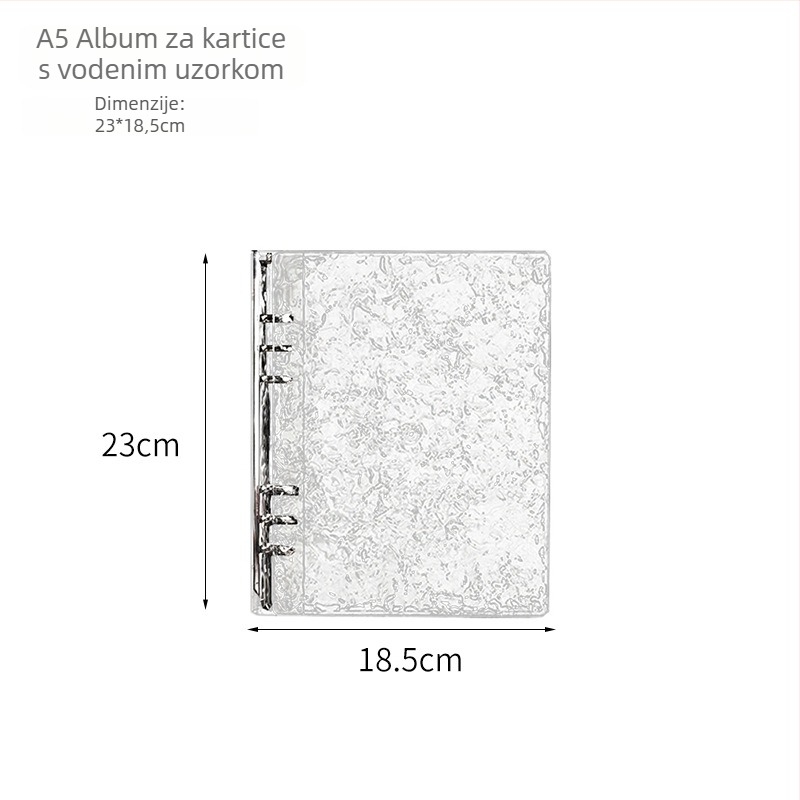 A5 album kartica s vodnim valovima, prozirni plastični album, šest rupa, četiri ćelije za kartice My Little Pony