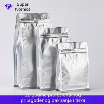 Vrećica za zrna kave s vakuum ventilom, aluminijska folija, zatvarač, prehrambena kvaliteta