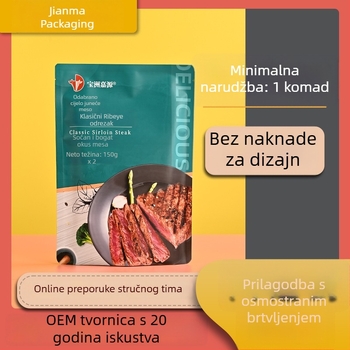 Prilagođena plastična vrećica za pakiranje hrane s tiskom za vakuumsko pakiranje, vrećica od aluminijske folije, višebojni tisak, kompozitni filmski rol, stojeća samouzapečujuća vrećica