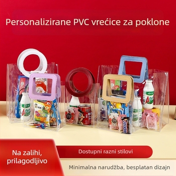 Prozirna PVC torba za darove za vjenčane i rođendanske slatkiše – prenosna plastična ambalaža, moderan stil