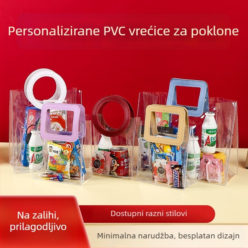 Prozirna PVC torba za darove za vjenčane i rođendanske slatkiše – prenosna plastična ambalaža, moderan stil