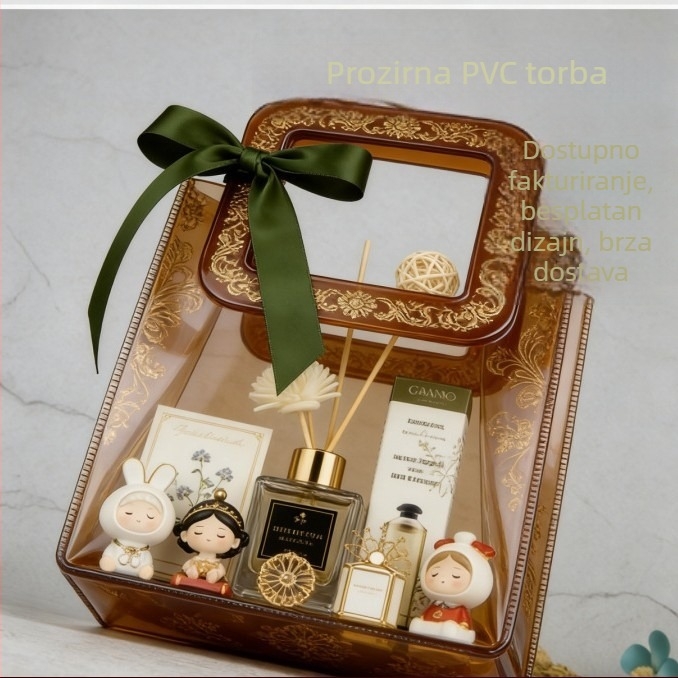 Prozirna PVC tote torba, darovna torba s cvjetnim motivom, inspirirana božicom, u Instagram stilu, prilagodljivo