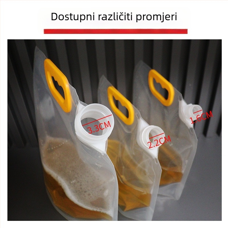 Torbe za craft pivo, debelim stijenkama, jednokratno pakiranje za dostavu, prijenosne kućne vrećice za doziranje tekućina s navojnim izljevom