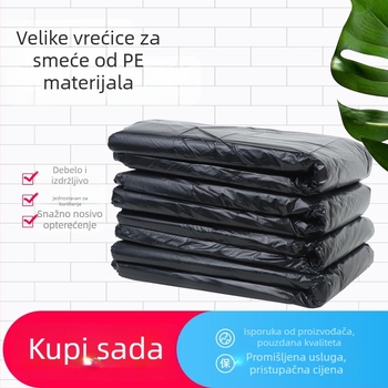 Velike crne vreće za otpad za hotele i upravljanje nekretninama, s ravnim otvorom, jednokratne