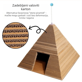 Nova trodimenzionalna piramidalna mačja ležaljka i grebalica