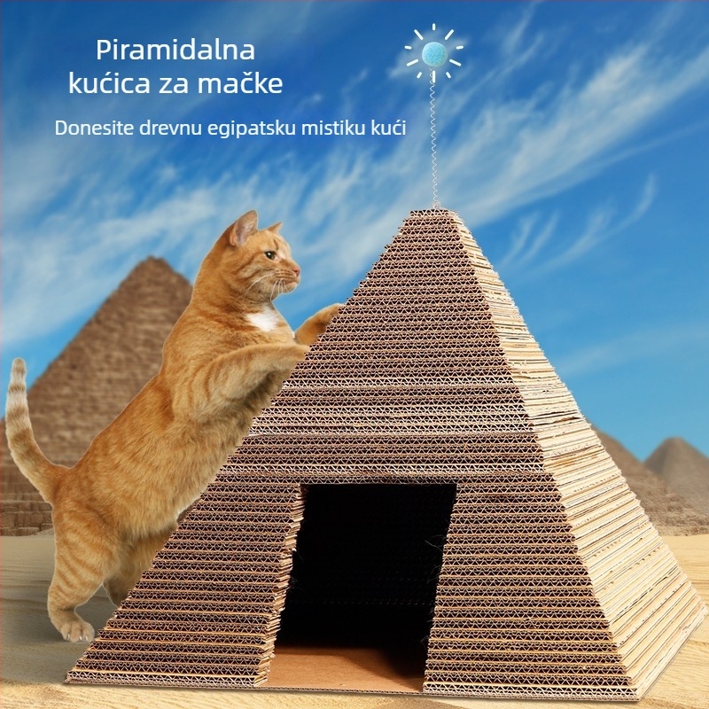 Nova trodimenzionalna piramidalna mačja ležaljka i grebalica