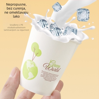 50 komada visokotemperaturnih papirnih čaša za čaj i milk tea, nepropusne, debele, objem 201-300 ml