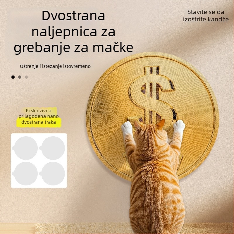 Daska za grebanje mačaka od valovitog papira, zidna naljepnica, dvostrana, uspravna, izdržljiva, alat za oštrenje kandži