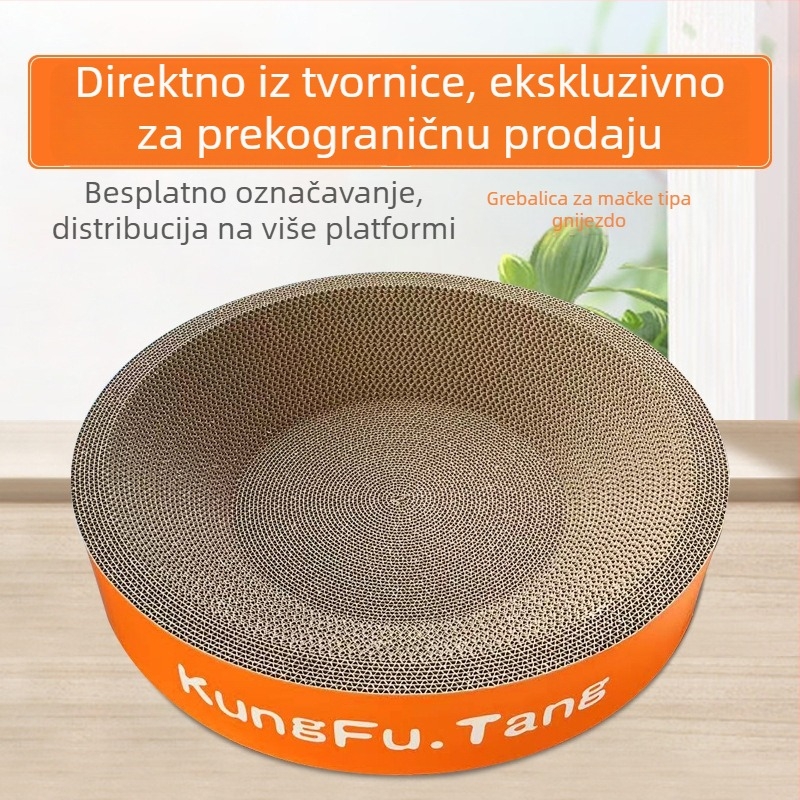 Ekstra veliko gnijezdo za mačke i ploča za grebanje, otporna na habanje od valovitog kartona, bez vlaknastih ispada