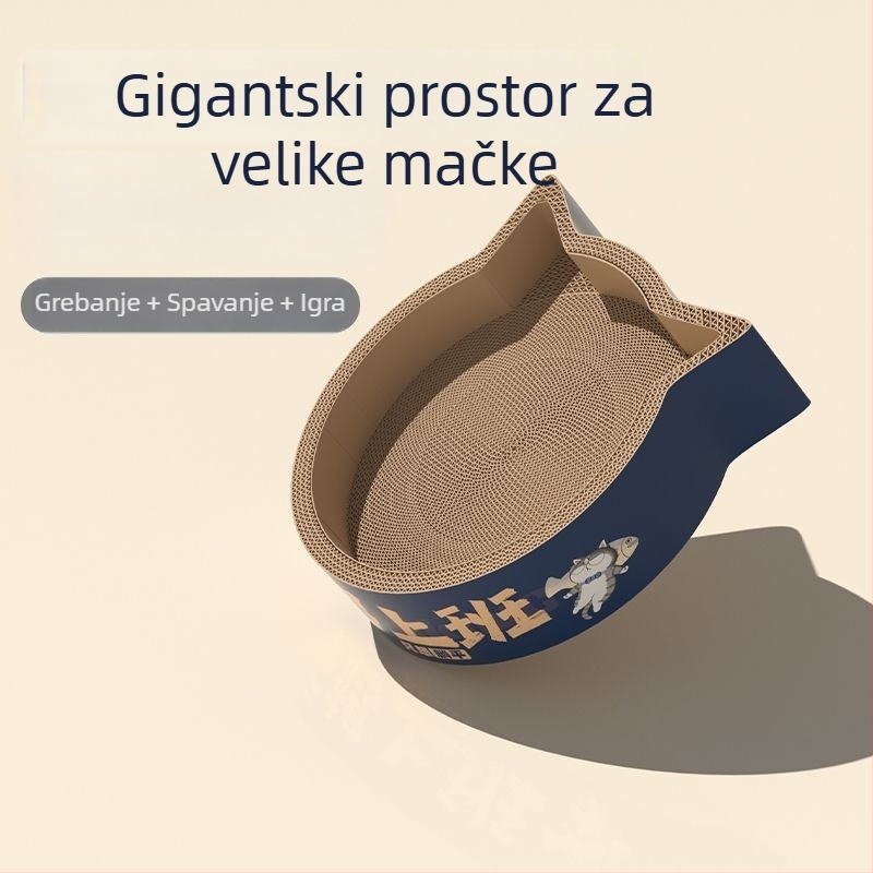 Ovalni jedinstveni greben za mačke i gnijezdo, otporno na habanje i grebanje, velika kartonska mačja igračka