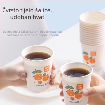 Camellia jednokratna papirnata šalica za kavu, debeli poslovni šalica za topla pića, uredska upotreba, 218 ml šalice milk tea
