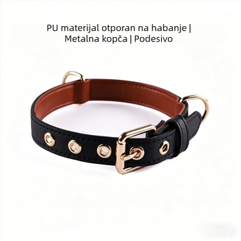 Ogrlica za kućne ljubimce od PU umjetne kože, višebojna, prilagodljiva za pse