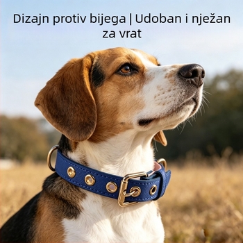 Ogrlica za kućne ljubimce od PU umjetne kože, višebojna, prilagodljiva za pse