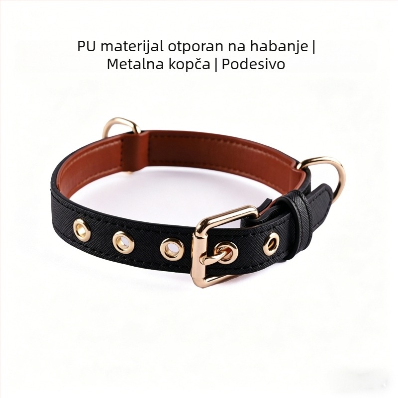 Ogrlica za kućne ljubimce od PU umjetne kože, višebojna, prilagodljiva za pse