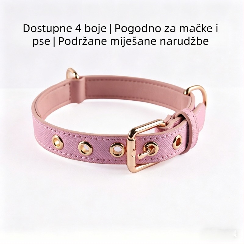 Ogrlica za kućne ljubimce od PU umjetne kože, višebojna, prilagodljiva za pse