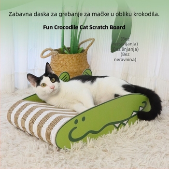 Mačje grebalice u obliku krokodila s velikim prostorom – grebalica od valovitog kartona