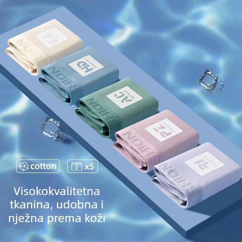Muške bokserice sa srednjim strukom, prozračne, upijaju znoj, s otiskom, plus veličina