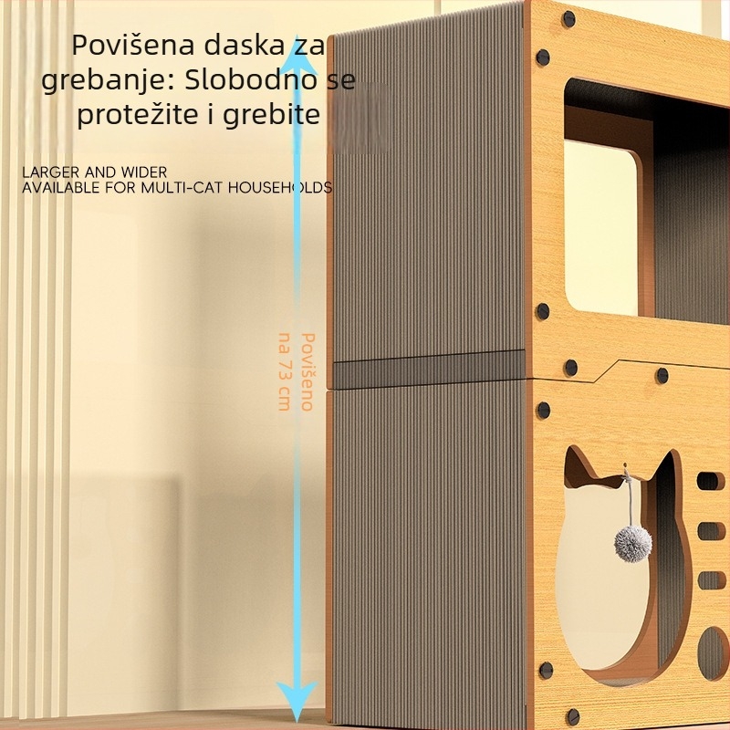 Kombinirana mačja grebalica i gnijezdo, kružnog oblika, otporno na habanje i bez mrvljenja, za sve sezone