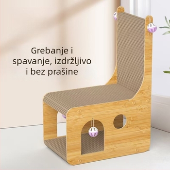 Vertikalna grebalica za mačke s zaštitnim dizajnom – pogodna za sve sezone, otporan dvostruki sloj od valovitog papira