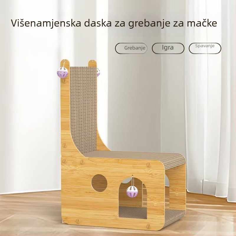 Vertikalna grebalica za mačke s zaštitnim dizajnom – pogodna za sve sezone, otporan dvostruki sloj od valovitog papira