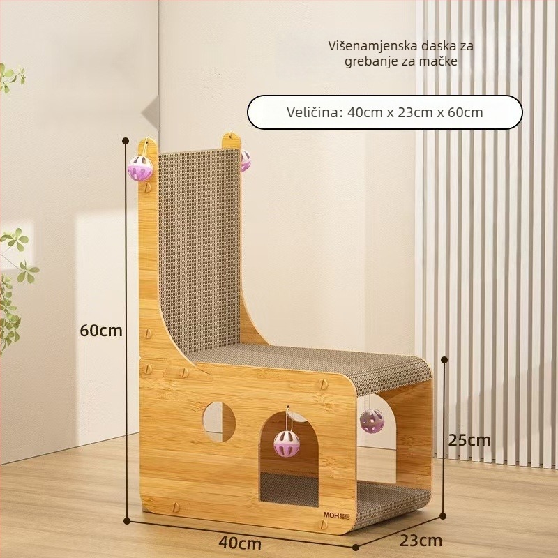Vertikalna grebalica za mačke s zaštitnim dizajnom – pogodna za sve sezone, otporan dvostruki sloj od valovitog papira