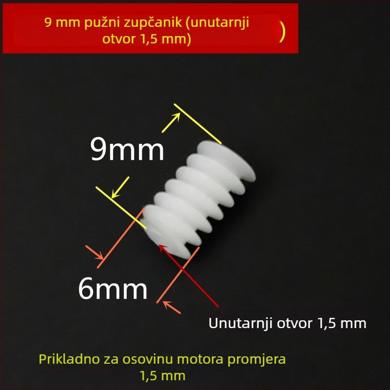 vretenasti zupčanik modul 0,5 za izlazni os motora, spiralni mikro vretenasti zupčanik, dodatak za igračke